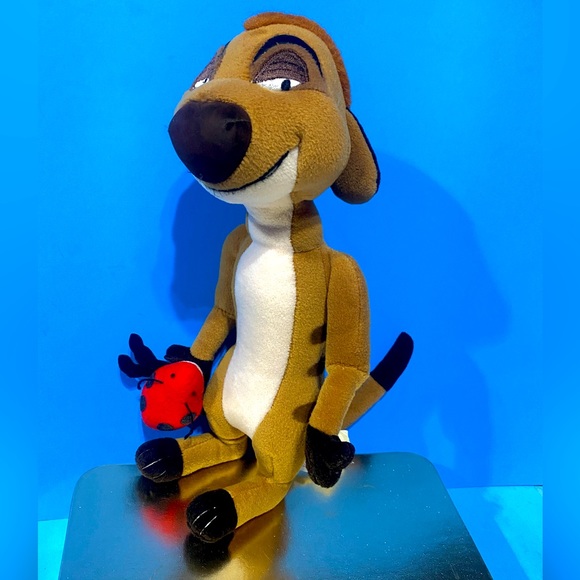 DISNEY THE LION KING 90s TIMON w/LADY BUG PLUSH EXCLUSIVELY FOR WALT DISNEY 12” - Picture 1 of 13